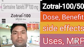 Zotral50100mg Tablet Sertraline Tablet DoseBenefits side effects [upl. by Nala]