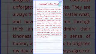 Paragraph on Best Friend [upl. by Esoj]