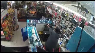 Store employee shoots two armed robbers one killed [upl. by Mortimer]