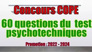 Tests psychotechniques PROMO 2022  2024 60 questions avec explications détaillées [upl. by Carrew137]