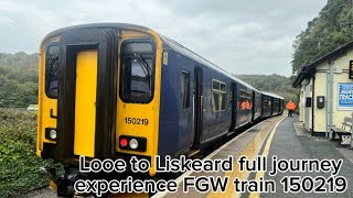 Looe to Liskeard ￼full journey experience FGW train 150219￼ [upl. by Zoes]