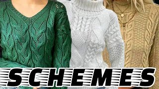 5 схем вязаных свитеров 5 knitted sweater patterns [upl. by Hance]