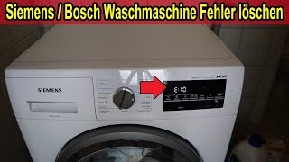 Bosch  Siemens Waschmaschine Fehlercode löschen amp Fehlerspeicher zurücksetzen  Waschmaschine reset [upl. by Annabella]