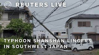 LIVE Typhoon Shanshan lingers in southwest Japan  REUTERS [upl. by Katushka524]