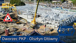 Dworzec PKP  Olsztyn Główny  Budowa  09102023 4K 60Fps DRON [upl. by Reseda]