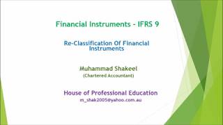 Reclassification of Financial Instruments IFRS 9 [upl. by Skippie]