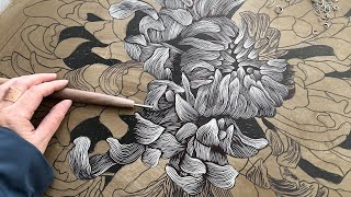 How do I start my new lino project Chrysanthemum 🥰 [upl. by Lurette874]