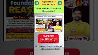 RWA reasoning foundation batch rwa sandeep sir reasoning foundation batch telegram batch rwa [upl. by O'Callaghan285]