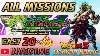 COMPLETE ALL MISSIONS Tremble with Fear The Devil Awakens Challenge DBZ Dokkan Battle Global [upl. by Elana668]