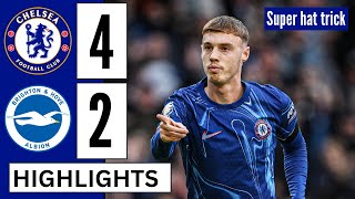 Chelsea vs Brighton 42 Extended HIGHLIGHTS amp All GOALS  Palmer Super Hat Trick  Rutter  Baleba [upl. by Seabrooke105]