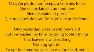 Hier encore — Charles Aznavour English amp French lyrics [upl. by Esaertal]