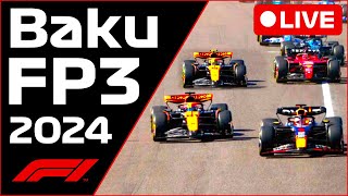 🔴F1 LIVE  AzerbaijanBaku GP FP3  Commentary  Live Timing [upl. by Ynaffad909]