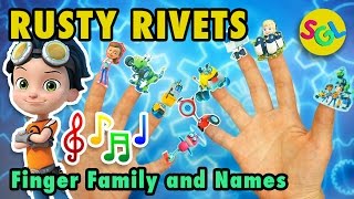 Rusty Rivets Finger Family Song for Kids Nick Jr Rusty Rivets Character Names Daddy Finger Nursery [upl. by Airpac919]