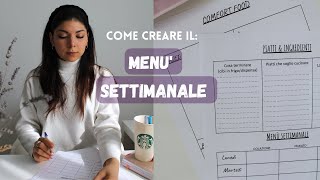 Come creare IL MENU SETTIMANALE  PDF SCARICABILE [upl. by Llehctim]