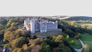 DRONING ENGLISH TOWN ARUNDEL Arundel Castle West Sussex view by drone [upl. by Stacy]