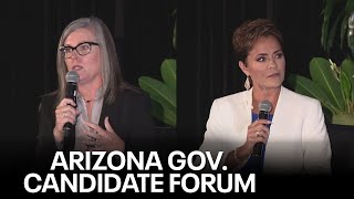 Katie Hobbs Kari Lake field questions at Arizona gubernatorial candidate forum [upl. by Inat]