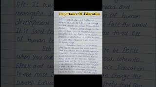 Essay on quot Importance of Educationquot in English [upl. by Annayi]