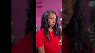 Quick weave WSide part DMVStylist quickweave sidepart skysbeautylane softcurls bundles [upl. by Amorette]