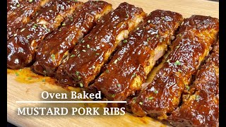 Oven Baked Pork Ribs Recipe  Oven Baked Mustard Pork Ribs [upl. by Ain]