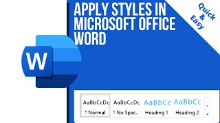 Apply styles in Microsoft Office Word [upl. by Amehsat]