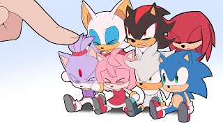 Chibi Sonic and friends VS Finger [upl. by Tybalt]