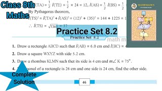 Practice Set 82 Class 8  Ls  8 Quadrilateral  Constructions and Types  Std 8 State Board [upl. by Assenej]