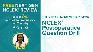 Live NCLEX® Postoperative Question Drill [upl. by Nnairek]