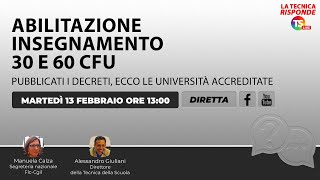 Abilitazione insegnamento 30 e 60 Cfu pubblicati i decreti ecco le università accreditate [upl. by Luther]