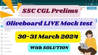 Oliveboard Live Mock Test CGL Prelims 3031 March 2024Ankita Shukla ssc ssccgl2024 [upl. by Orna626]