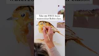 Take my FREE loose watercolour Robin class today❤️🎨 [upl. by Arakat395]