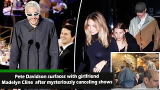 News Pete Davidson surfaces with girlfriend Madelyn Cline after mysteriously canceling shows SUNews [upl. by Aihsela]