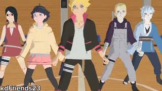 MMD Boruto Sarada Himawari Inojin amp Mitsuki dancing quotBboom Bboomquot Motion Dl [upl. by Ahsitauq467]