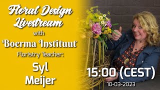 Flower Arranging Demonstration by Sylvia Meijer Livestream 59 [upl. by Atlas]