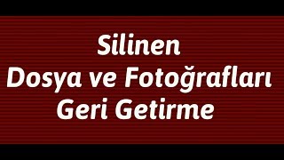 TELEFONDA SİLİNEN RESİM VE VİDEOLARI ORJİNAL BOYUTUNDA GERİ GETİRME KURTARMA ANDROİDİOS [upl. by Swigart23]