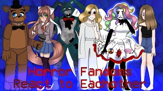 Horror Fandoms react to each other  Part 56  Gacha Club [upl. by Sew]