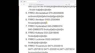 FRRO Addresses and Email ids In India [upl. by Swisher]