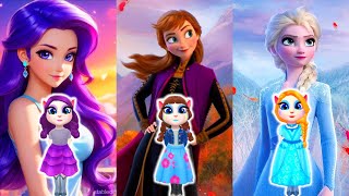 Rarity VS Anna Frozen VS Elsa Frozen  My Talking Angela 2 [upl. by Atinihs]