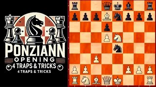 PONZIANI OPENING TRICKS amp TRAPS  4 BEST CHESS TRAPS  BEST CHESS OPENINGS [upl. by Madge]