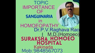 importance of sanguinaria in homoeopathy practice [upl. by Dehnel]