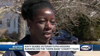 Navy Seabee veteran Yuma Haidara runs on Home Base charity team [upl. by Pubilis]