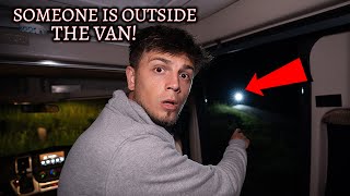 TERRIFYING CAMPING IN MY VAN AT HAUNTED FOREST  SOMEONE WAS OUTSIDE THE VAN VERY SCARY [upl. by Ahsikar]