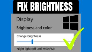 How To Fix Screen Brightness Wont Change  Fix Brightness Problem In Windows 1110 [upl. by Dowski]