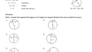 107 Special Segments in A Circle Chords Secants and Tangents [upl. by Carmina135]