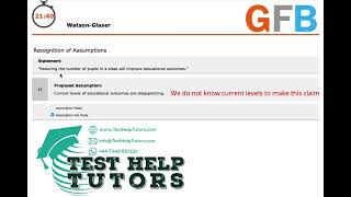 WatsonGlaser Critical Thinking Test Question 15 quotCurrent levels of educational outcomes are quot [upl. by Ayisan455]