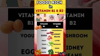 foods rich in vitamin B1 and B2 in a list food vitaminb1 vitaminb2 [upl. by Maker597]