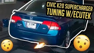 HONDA CIVIC K20 SUPERCHARGER TUNING W ECUTEK [upl. by Eriuqs]