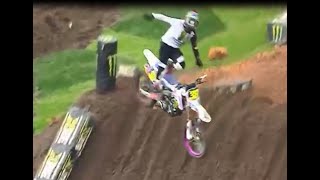 Big crash by Haiden Deegan in practice Daytona Supercross SX 2024 [upl. by Salomo]