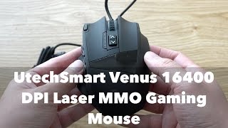 UtechSmart Venus 16400 DPI HighPrecision Laser MMO Gaming Mouse Unboxing amp Features [upl. by Vacla]