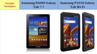 Samsung P6800 Galaxy Tab 77 over Samsung P1010 Galaxy Tab WiFi specs compared [upl. by Rostand]