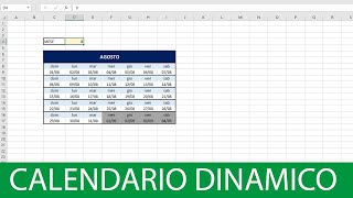 CALENDARIO DINAMICO  Excel Tutorial [upl. by Jordan]